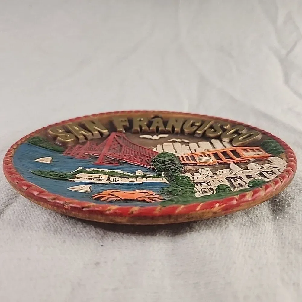 Plate SNCO Import Japan San Francisco Skyline City Spots Display Hang VTG 70's
